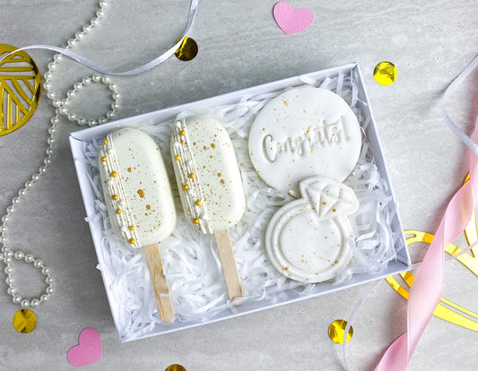 Engagement Cakesicle and Biscuit Treat Box