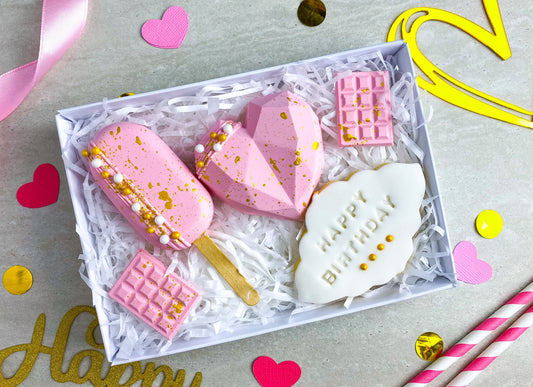Pink Birthday Cakesicle Treat Box