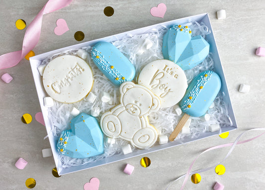 Baby Boy Cakesicle and Biscuit Treat Box